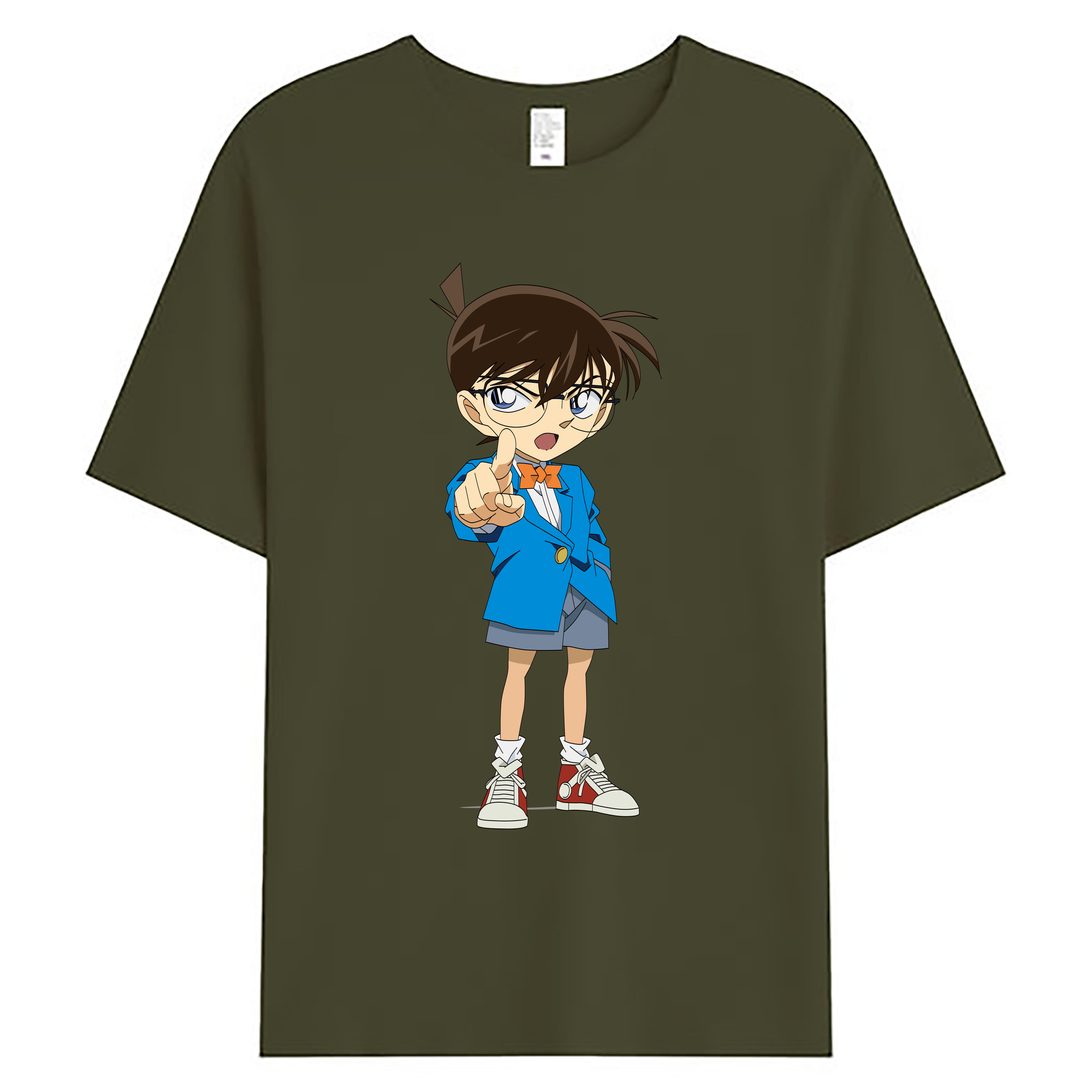 （画像用） 名探偵コナン 江戸川 コナン Detective Conan Conan Edogawa 綿100％ メンズ半袖Tシャツ｜肌触りやわらか＆通気性